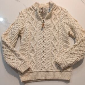 NWT Aran Sweater Market Cable Knit Half-zip Sweater Kids 6-7yrs